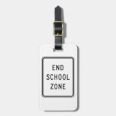 End School Zone Traffic Sign Bagagelabel (Voorkant verticaal)