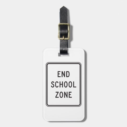 End School Zone Traffic Sign Bagagelabel (Voorkant verticaal)