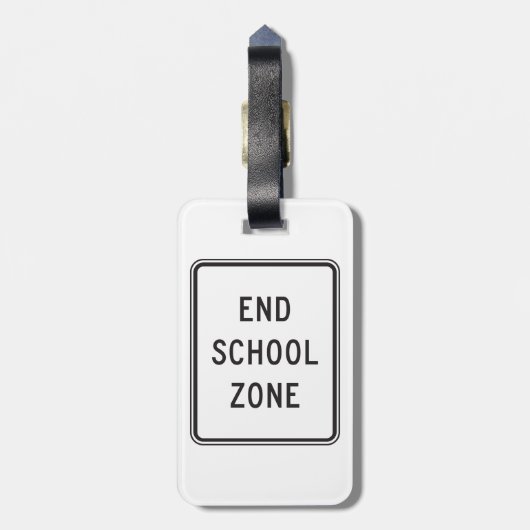 End School Zone Traffic Sign Bagagelabel (Achterkant verticaal)