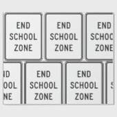 End School Zone Traffic Sign Cadeaupapier (Vlak)