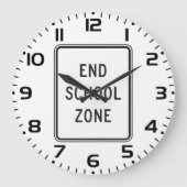 End School Zone Traffic Sign Grote Klok (Voorkant)