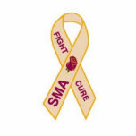 END-SMA-pin Staand Fotobeeldje<br><div class="desc">sculptuur sma - bewustwording - lint</div>