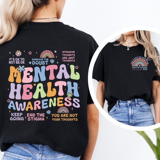End the Stigma Around OCD Retro Mental Health T-shirt