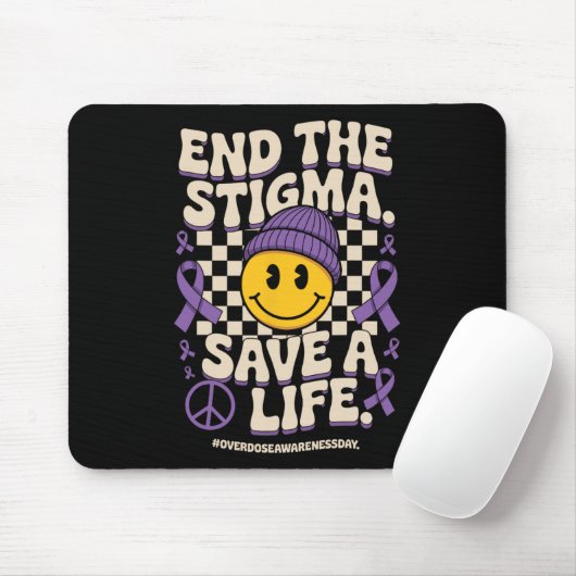 End The Stigma Save A Life Groovy Overdose Awarene Muismat (Met muis)