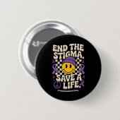 End The Stigma Save A Life Groovy Overdose Awarene Ronde Button 5,7 Cm (Voorkant /achterkant)