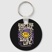 End The Stigma Save A Life Groovy Overdose Awarene Sleutelhanger (Voorkant)