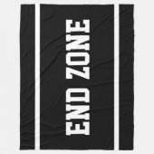 END ZONE Athletisch Zwart Witte Tekst Strepen Fleece Deken (Voorkant)