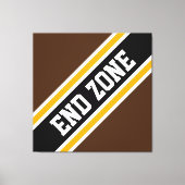 END ZONE Bold Athletic Brown Black Racing Stripes Canvas Afdruk (Voorkant)
