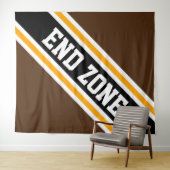END ZONE Bold Athletic Brown Black Racing Stripes Wandkleed (In Situ (horizontaal))