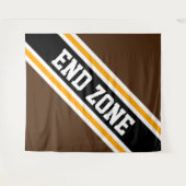 END ZONE Bold Athletic Brown Black Racing Stripes Wandkleed (Voorkant (horizontaal))