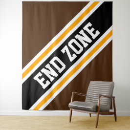 END ZONE Bold Athletic Brown Black Racing Stripes Wandkleed