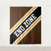 END ZONE Bold Athletic Brown Black Racing Stripes Wandkleed (Voorkant)