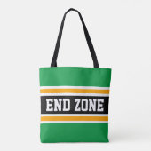END ZONE Bold Helder Groen Geel Zwart Strepen Tote Bag (Achterkant)