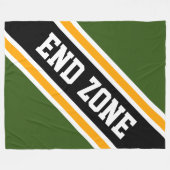 END ZONE Forest Green Yellow Black Racing Stripes Fleece Deken (Voorkant (Horizontaal))