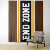 END ZONE Fun Athletic Bruin Zwart Geel Strepen Wandkleed (In situ)