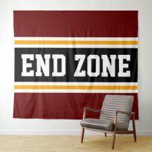 END ZONE Fun Bold Rood Wit Gele Strepen