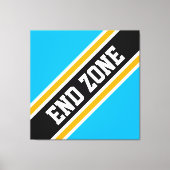 END ZONE Fun Bold Sky Blue Black Racing Stripes Canvas Afdruk (Voorkant)