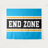 END ZONE Fun Bright Sky Blauw Zwart Geel Strepen Wandkleed (Voorkant (horizontaal))