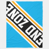 END ZONE Fun Cool Azure Blue Black Racing Stripes Fleece Deken (Voorkant)