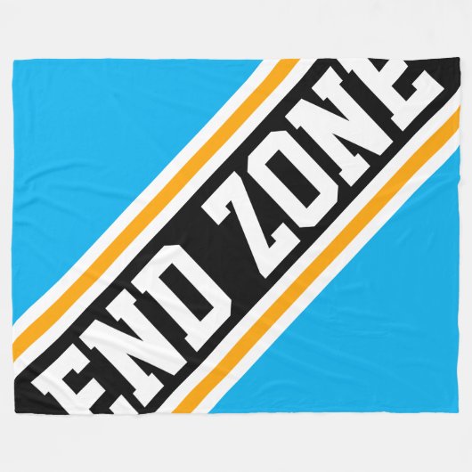END ZONE Fun Cool Azure Blue Black Racing Stripes Fleece Deken (Voorkant (Horizontaal))