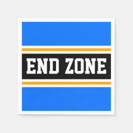 END ZONE Fun Helder Blauw Zwart Geel Strepen Servet