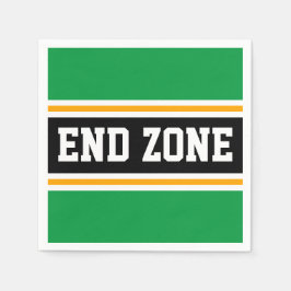 END ZONE Fun Helder Groen Zwart Geel Strepen Servet