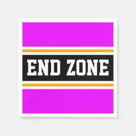END ZONE Fun Helder Roze Zwart Geel Strepen Servet