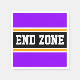 END ZONE Fun Heldere Paarse Zwart Gele Strepen Servet
