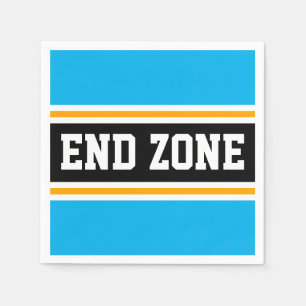 END ZONE Fun Sky Blue Zwart Geel Racing Stripes Servet