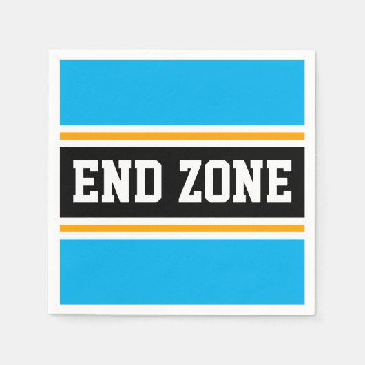 END ZONE Fun Sky Blue Zwart Geel Racing Stripes Servet (Voorkant)