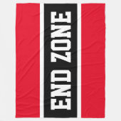 END ZONE Helder Rood Zwart Wit Atletische Strepen Fleece Deken (Voorkant)