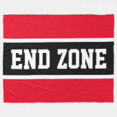 END ZONE Helder Rood Zwart Wit Atletische Strepen Fleece Deken (Voorkant (Horizontaal))