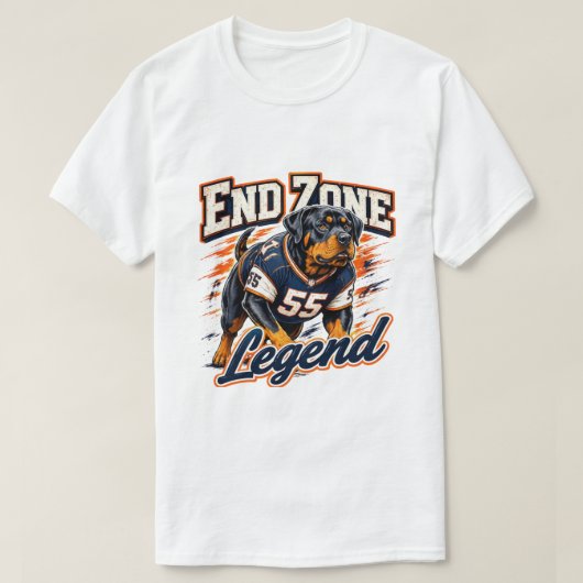 End Zone Legende Rottweiler Voetbal T-shirt (Design voorkant)