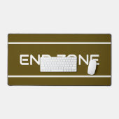 END ZONE Modern White Text Stripes On Bold  Brown Bureaumat (Keyboard & Muis)