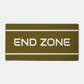 END ZONE Modern White Text Stripes On Bold  Brown Bureaumat (Voorkant)