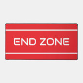 END ZONE Modern White Text Stripes On Bright Red Bureaumat (Voorkant)