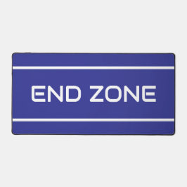 END ZONE Modern White Text Stripes On Deep Blue Bureaumat