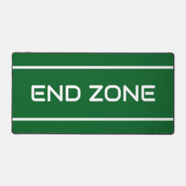 END ZONE Modern White Text Stripes On Deep Green Bureaumat