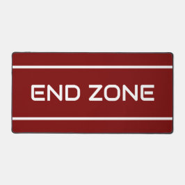 END ZONE Modern White Text Stripes On Deep Red Bureaumat