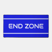 END ZONE Modern White Text Stripes On Royal Blue Bureaumat (Voorkant)