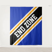 END ZONE Royal Blue Yellow Black Slant Stripes Wandkleed (Voorkant)