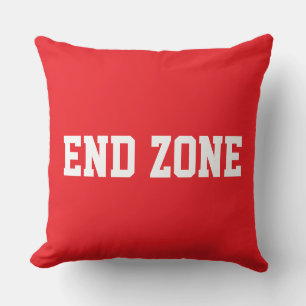 END ZONE Sportief Atletisch 70s Tekst Op Helderroo Kussen