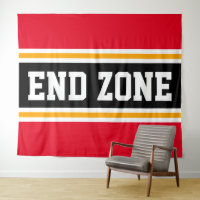 END ZONE Sportieve Helder Rood Zwart Geel Strepen