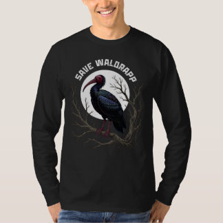 Endangered birds: waldrapp or nortern bald ibis t-shirt
