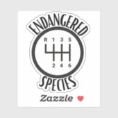 Endangered Species Stick Shift Bumper Sticker (Vel)