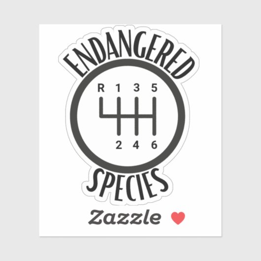Endangered Species Stick Shift Bumper Sticker (Vel)
