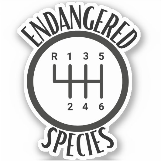 Endangered Species Stick Shift Bumper Sticker (Voorkant)