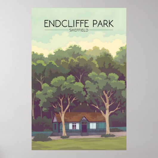 Endcliffe Park Sheffield Reisposter Poster (Voorkant)