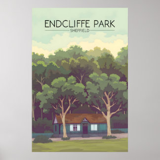 Endcliffe Park Sheffield Travel Poster
