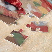 Endearing Basset Hound Dog with Christmas Wreath Legpuzzel (Zijkant)